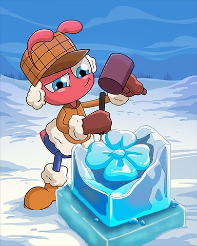Ice Carving Winter Activities Badge - First Class Solitaire HD