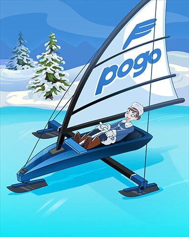 Ice Yachting Winter Activities Badge - Tri-Peaks Solitaire HD