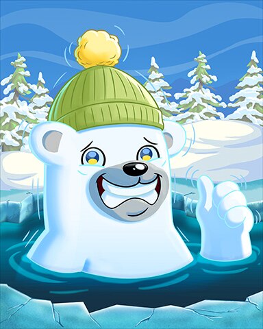 Polar Bear Swim Winter Activities Badge - Mahjong Safari HD