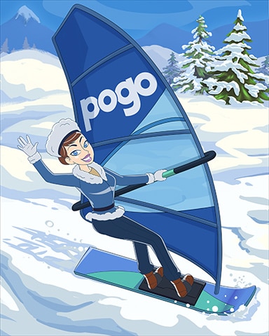 Snow Windsurfing Winter Activities Badge - Pogo Daily Sudoku