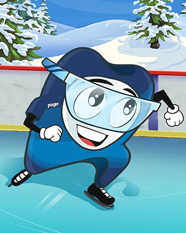 Speed Skating Winter Activities Badge - Mahjong Safari HD