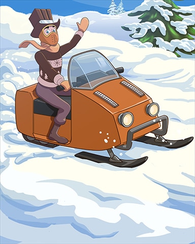 Snowmobiling Winter Activities Badge - Word Whomp HD