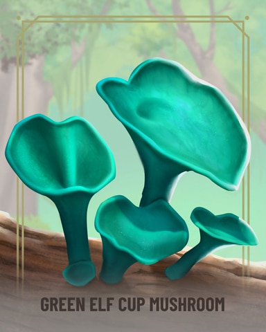 First Class Solitaire HD Green Elfcup Fungi Badge