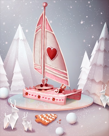 Pink Catamaran Gingerbread Badge - Mahjong Safari HD