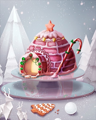 Pink Igloo Gingerbread Badge - World Class Solitaire HD
