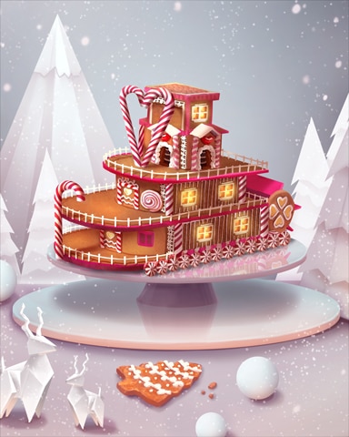 Pink Riverboat Gingerbread Badge - First Class Solitaire HD