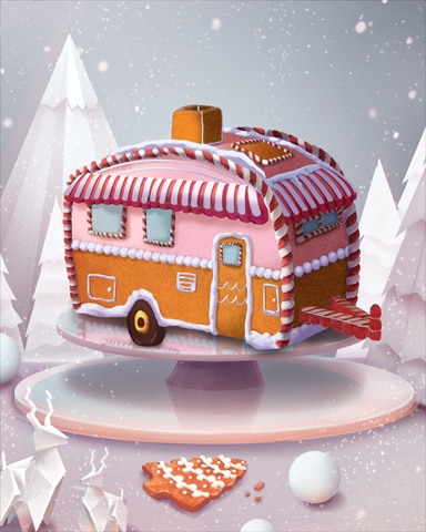 Pink Caravan Gingerbread Badge - Pogo Slots