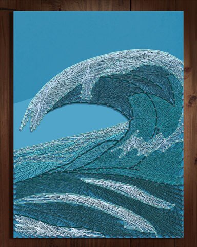 Tidal Wave Nail and String Art Badge