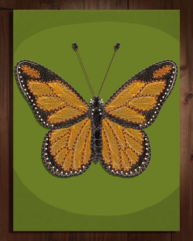 Rainy Day Spider Solitaire HD Yellow Butterfly Nail and String Art Badge