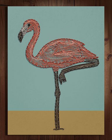 Mahjong Safari HD Flamingo Nail and String Art Badge