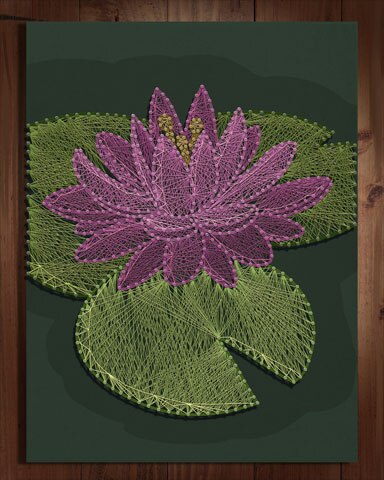 First Class Solitaire HD Lilypad Flower Nail and String Art Badge