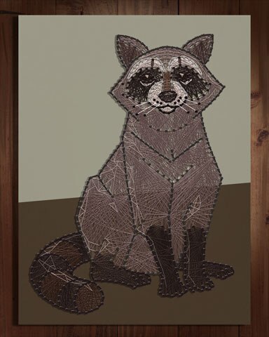 Jungle Gin HD Raccoon Nail and String Art Badge