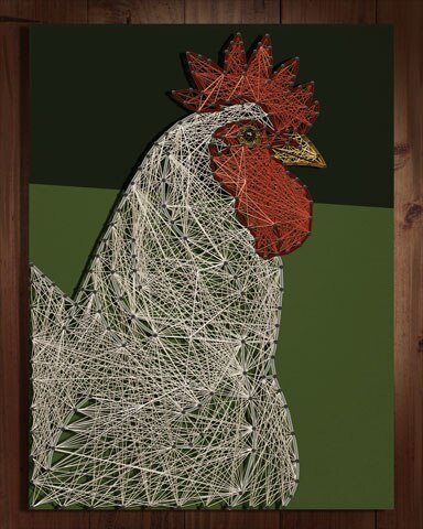 MONOPOLY Sudoku Rooster Nail and String Art Badge