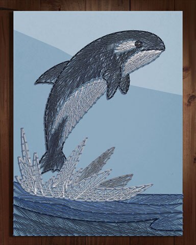 World Class Solitaire HD Whale Nail and String Art Badge