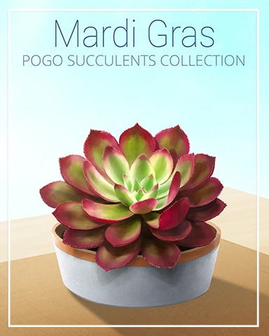 Mardi Gras Succulent Badge - Word Search Daily HD