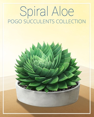 Spiral Aloe Succulent Badge - Mahjong Garden HD