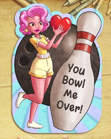 Mahjong Sanctuary Bowl Me Over Vintage Valentines Badge