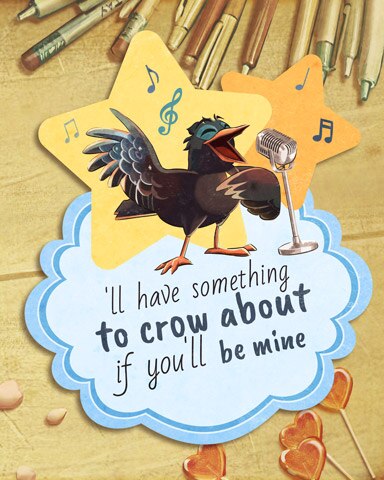 Canasta HD Singing Crow Vintage Valentines Badge