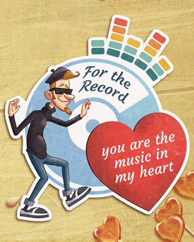 Mahjong Safari HD For the Record Vintage Valentines Badge