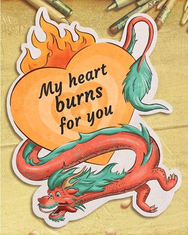 Mahjong Safari HD Heart Burns Vintage Valentines Badge