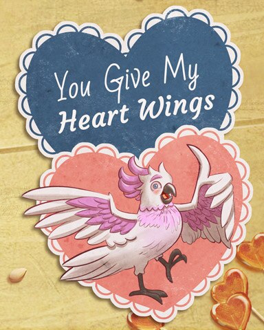 Mahjong Safari HD Heart Wings Vintage Valentines Badge