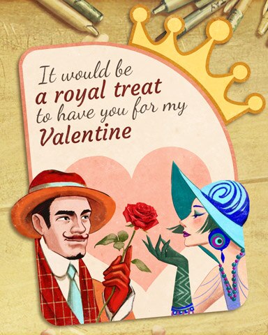 Jungle Gin HD Royal Treat Vintage Valentines Badge