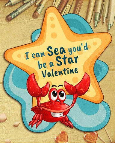 Tri-Peaks Solitaire HD Sea Star Vintage Valentines Badge