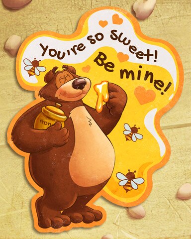 Word Whomp HD Be My Honey Bear Vintage Valentines Badge