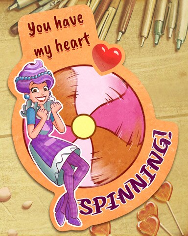 Canasta HD Spinning Heart Vintage Valentines Badge