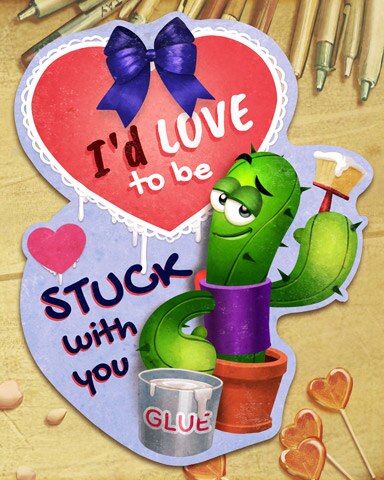 Mahjong Garden HD Stuck with You Vintage Valentines Badge