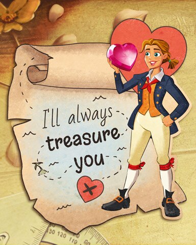 World Class Solitaire HD Treasure You Vintage Valentines Badge