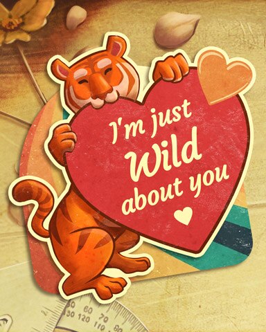 World Class Solitaire HD Wild About You Vintage Valentines Badge