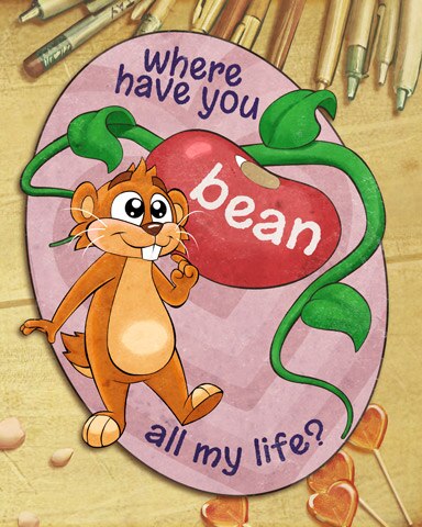 Poppit! Bingo Where Have You Bean Vintage Valentines Badge