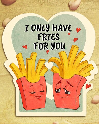 First Class Solitaire HD Fries Vintage Valentines Badge