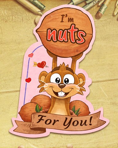 Mahjong Garden HD Nuts for You Vintage Valentines Badge