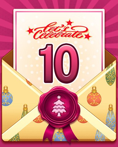 Garden Blast Happy Holidays 10 Badge