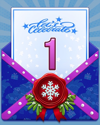 New Year Celebration 1 Badge - Snowbird Solitaire