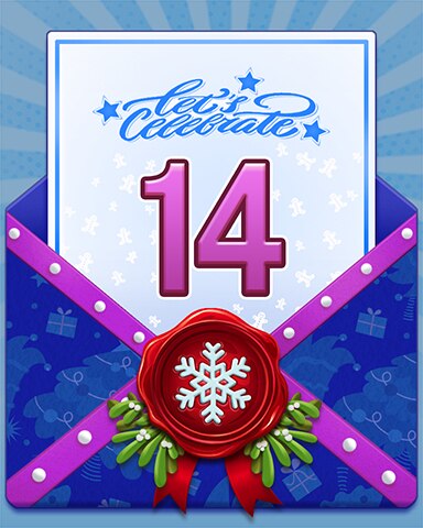 New Year Celebration 14 Badge - Pogo Slots