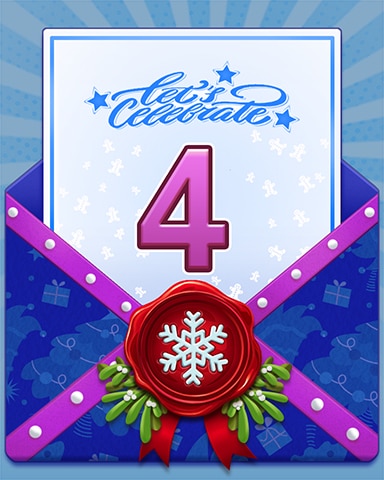 New Year Celebration 4 Badge - Wheel of Fortune: Pogo Edition