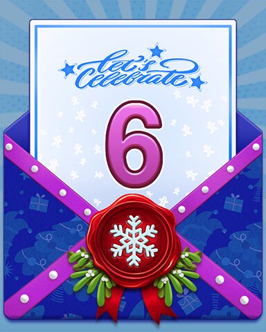 New Year Celebration 6 Badge - First Class Solitaire HD
