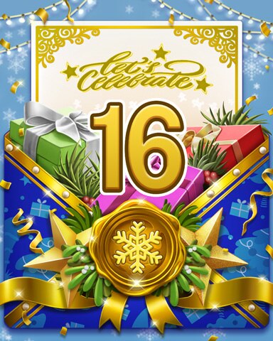 New Year Celebration 16 Badge - Solitaire Home Story