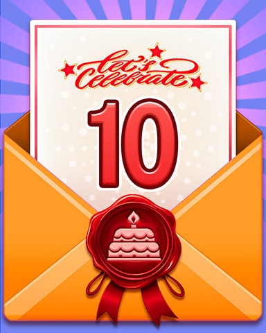 Pogo 24th Birthday Cake 10 Badge - Mahjong Sanctuary