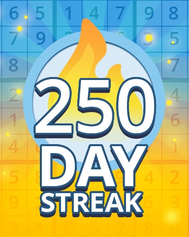 Daily Streak 250 Badge - Pogo Daily Sudoku