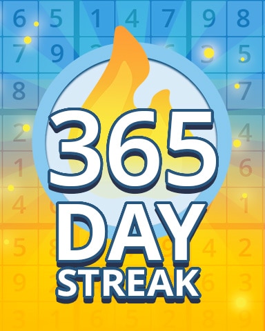 Pogo Daily Sudoku Daily Streak 365 Badge