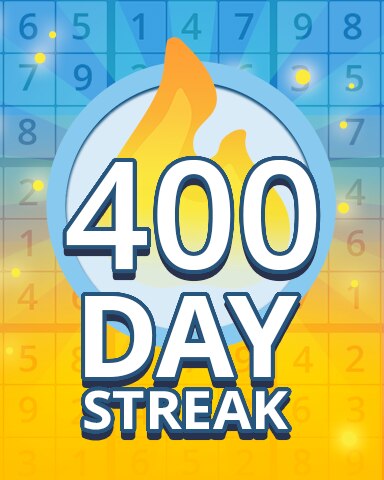 Pogo Daily Sudoku Daily Streak 400 Badge