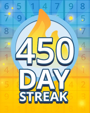 Pogo Daily Sudoku Daily Streak 450 Badge