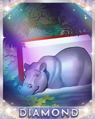 Bathing Hippo Diamond Badge - Mahjong Safari HD