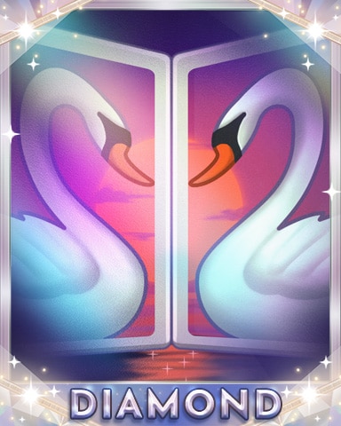 Mirrored Swans Diamond Badge - Mahjong Safari HD