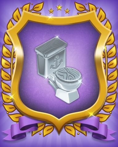 Bathroom Bedecked Badge - Card Scramble