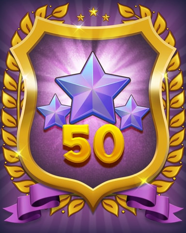 Purple Stars 50 Badge - Mahjong Sanctuary